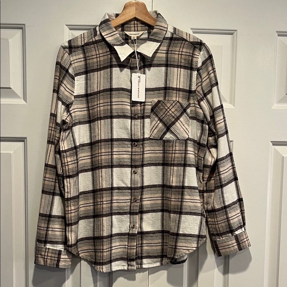 Lucky Brand Plaid Button Down Flannel Shirt NWT